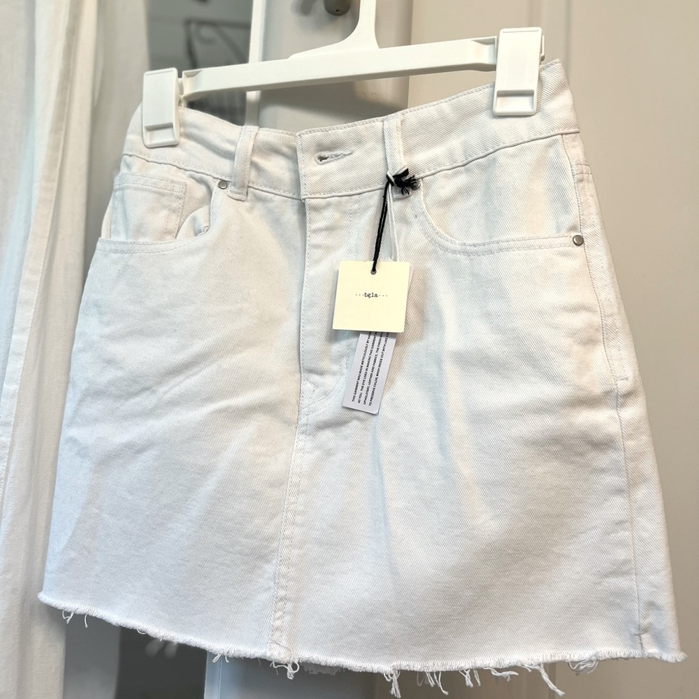 White Jean Skirt - NEW WITH TAGS